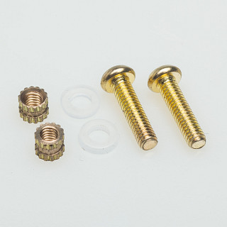 Screw headshell set - Upevňovací sada přenosky k headshellu zlatá s úzkou matkou